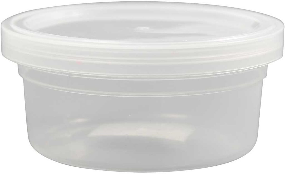 Plastic potje met deksel, h: 38 mm, d: 84 mm, 20stuks, 125 ml [HOB-13173]